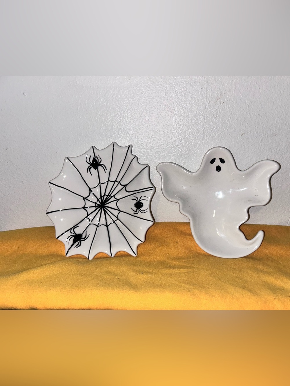 Home Halloween Spiderweb ghost snack trays